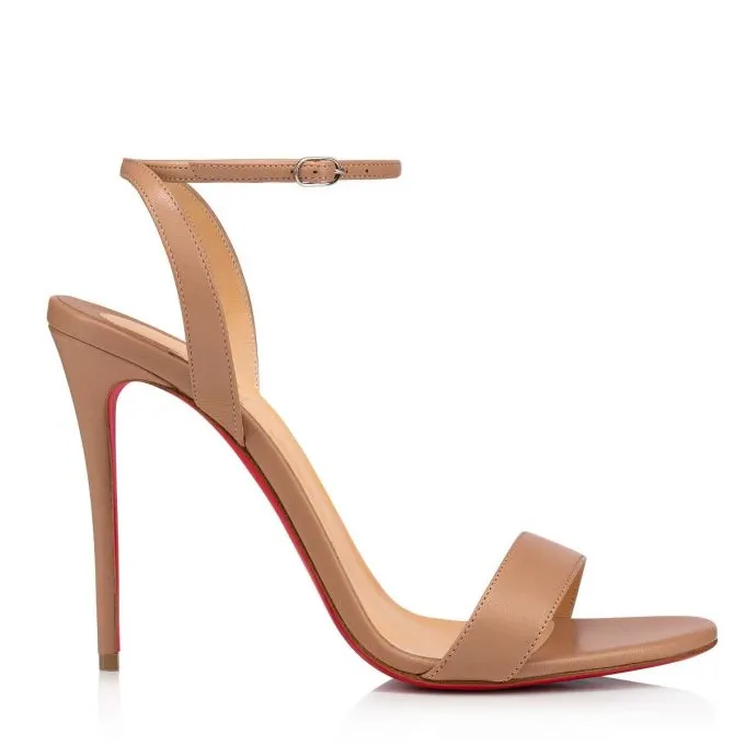 100mm Fashion Open Toe Ankle Slim Lace Up Pumps Matte Sandals Red Soles-vocosishoes