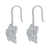 Camellia Flower Full Diamond Drop Earrings Dangling Earrings S925 Silver with Full Moissanite Ladies' Jewelry Women's Jewellery