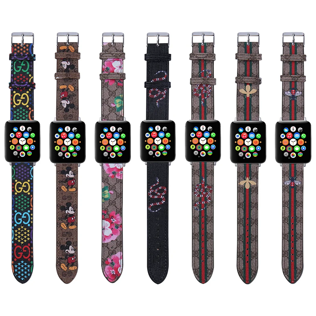 Ribbon Leather Bee Apple Watch Strap--[GUCCLV]