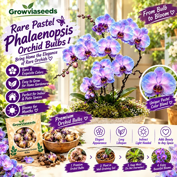 🌸Rare Pastel Phalaenopsis Orchid Bulbs&ndash; Elegant Multi-Color Blooms for Beautiful Indoor Spaces