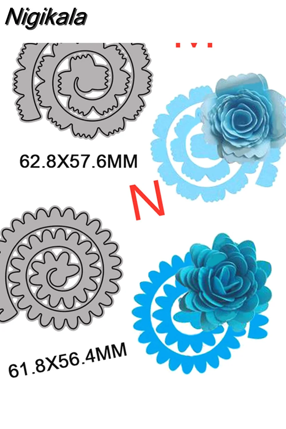 Nigikala Spiral Flower Garland Metal Cutting Dies for DIY Scrapbooking Album Decorative Crafts Embossing Paper Cards Making 2023 New