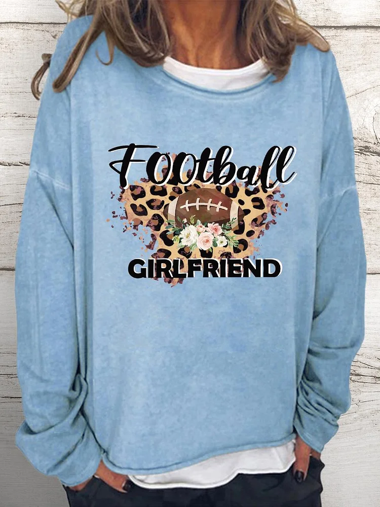 Football Girlfriend Women Loose Sweatshirt-Annaletters