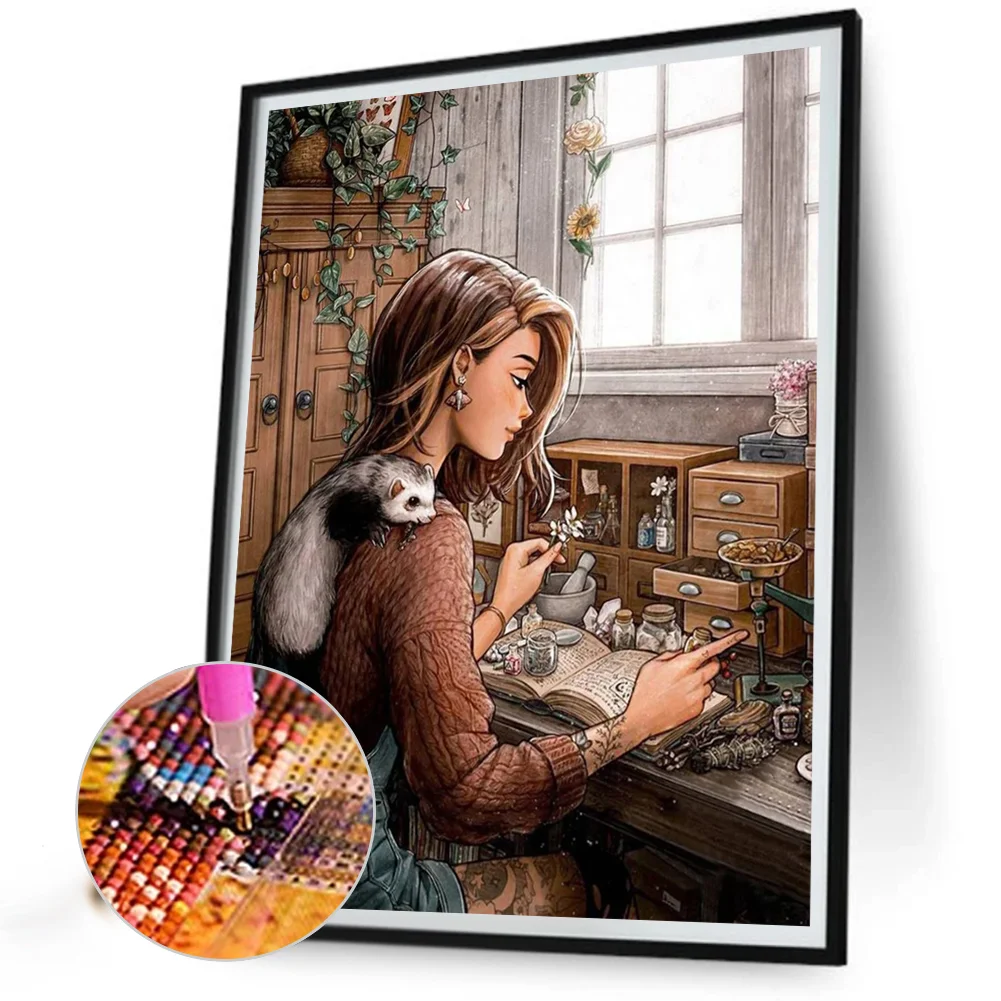 Diamond Painting - Full Round Drill - Girl(Canvas|50*60cm)