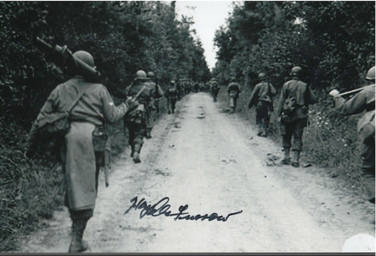 HAYDEN FURROW 8TH INF DIVISION HURTGEN FOREST & ETO VETERAN RARE SIGNED Photo Poster painting