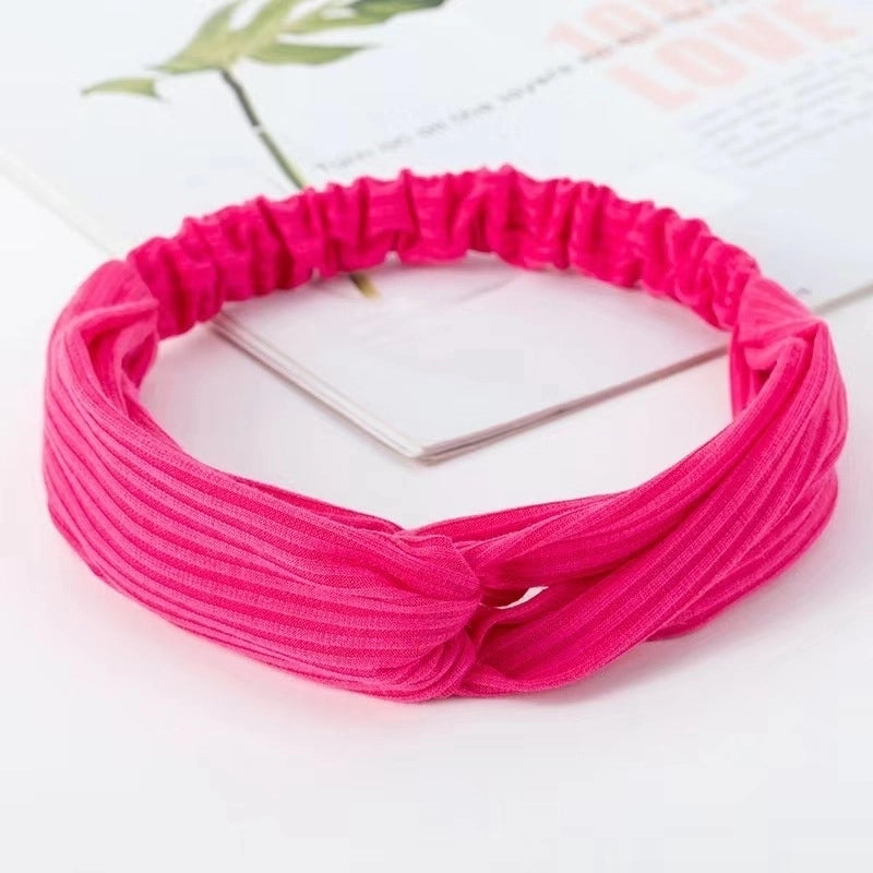 Casual Minimalist Stripe Solid Color Cloth Stripe Hair Band