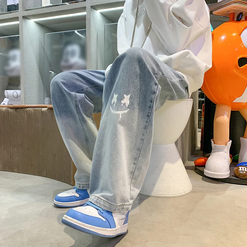 Street Smiley Graffiti Retro Jeans Techwear Shop