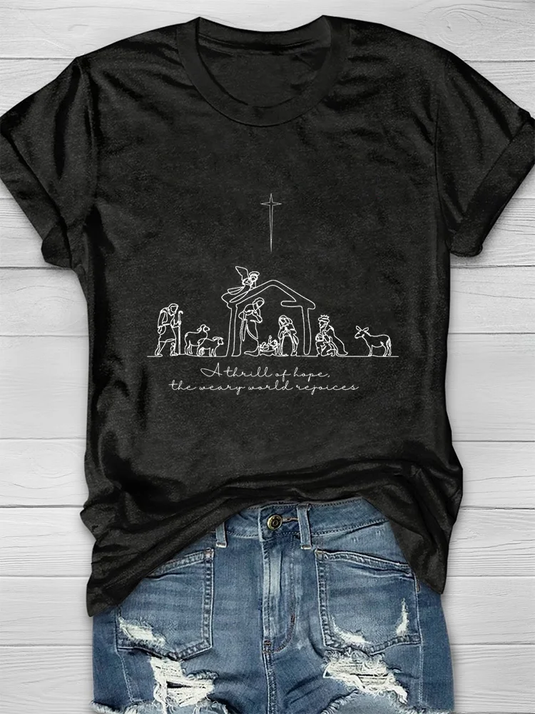 A Thrill Of Hope The Weary World Rejoices T-shirt