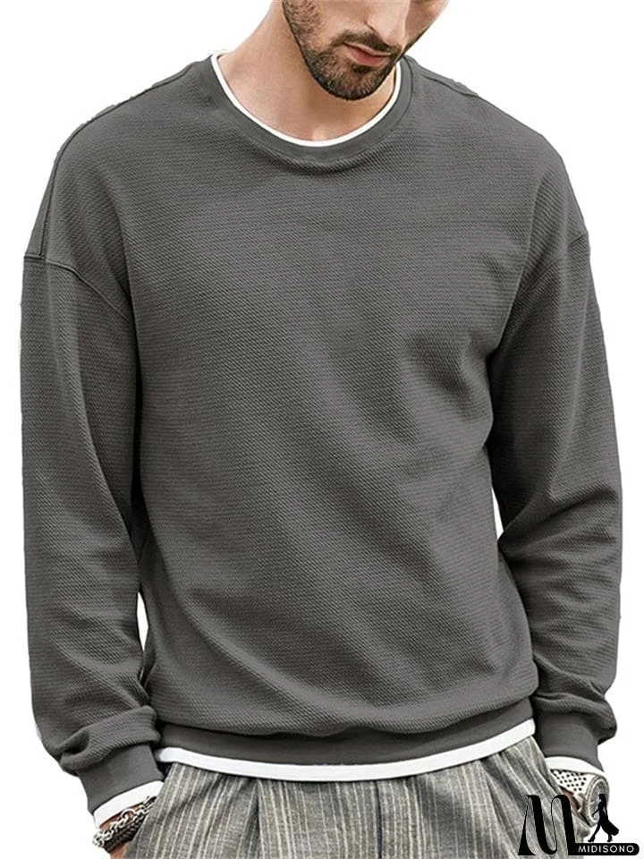 MidiSono - Men's Loose Unique Long Sleeve Off-shoulder Hoodies