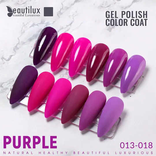 Beautilux Vernis Semi Permanent Rose, 6 Couleurs 10ml Rose Foncé Vernis