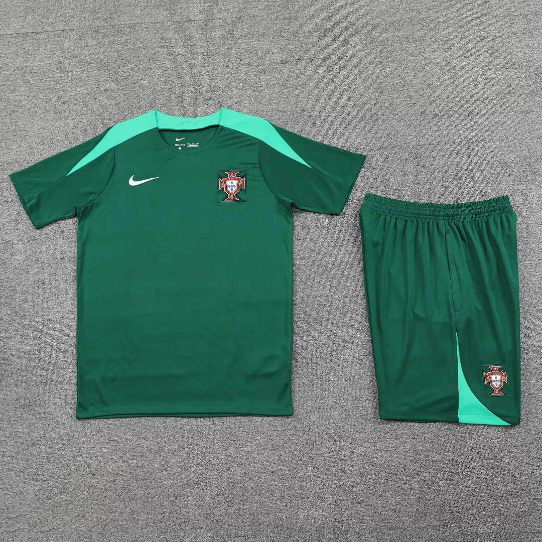 2024 Portugal Pre-match Training Green Shirt+Shorts 1:1 Thai Quality