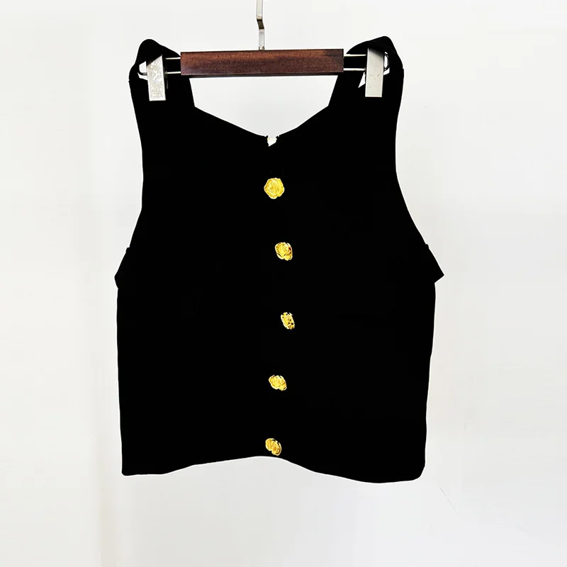 Nigikala Nigikala New Star Fashion Rose Metal Buckle Hanging Neck Half-Dress Hip Skirt