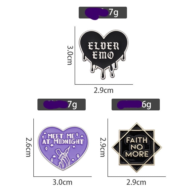 Cartoon Style Cowboy Style Artistic Pin Geometric Letter Heart Shape Alloy Stamping Stoving Varnish Plating Unisex Badge Brooches Collar Pin