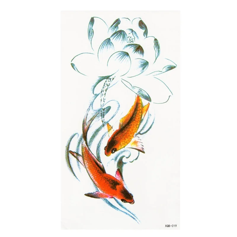 1 Pieces Compass Arrows Hot Black White Large Flower Henna Temporary Tattoo Black Mehndi Style Waterproof Tattoo Sticker