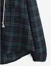 New ladies checkered hooded long sleeve sweater