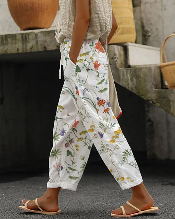 Floral Loose Casual Pants