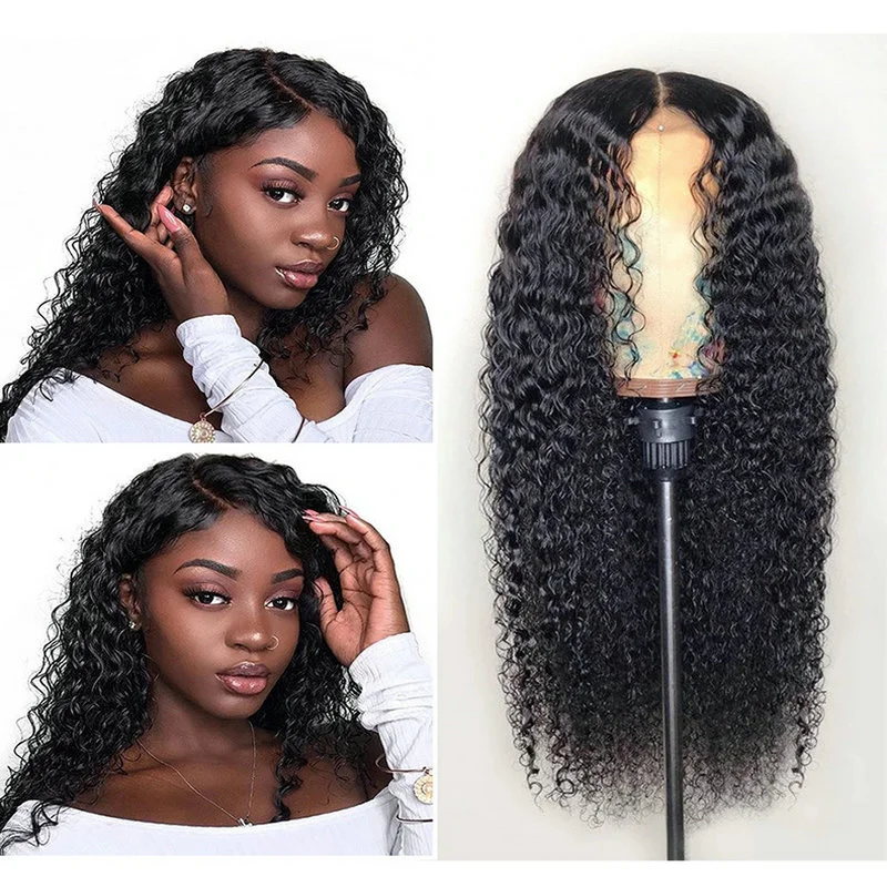 Black Long Wigs Deep Wave Curly Hair Black Women ELCNEPAL