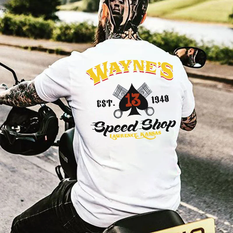 WAYNE'S SPEED SHOP Spades 13 Print Men's T-shirt