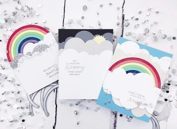 Piggy Craft metal cutting dies cut die mold Rainbow Strip Clouds Scrapbook paper craft knife mould blade punch stencils dies