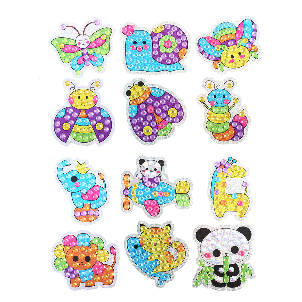 

12x Cute Animals - 5D DIY Craft Sticker, 501 Original