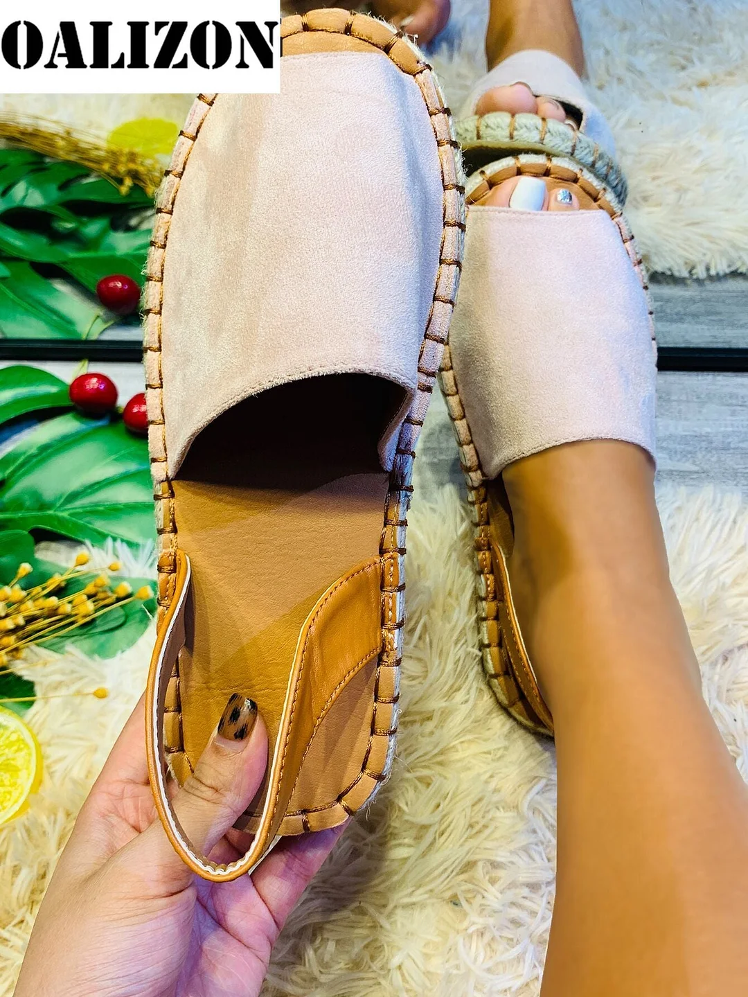 Women Summer Flat Woven Espadrilles Peep Toe Casual Slippers Sandals Shoes Woman Female Flat Flip Flops Slingback Sandals Shoes