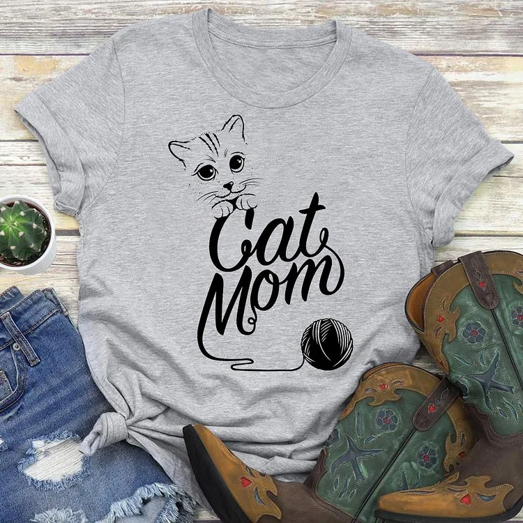 Cat Mom T-shirt Tee -01476-Annaletters