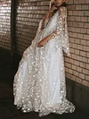 Gauze Backless Long Sleeves Maxi Dresses