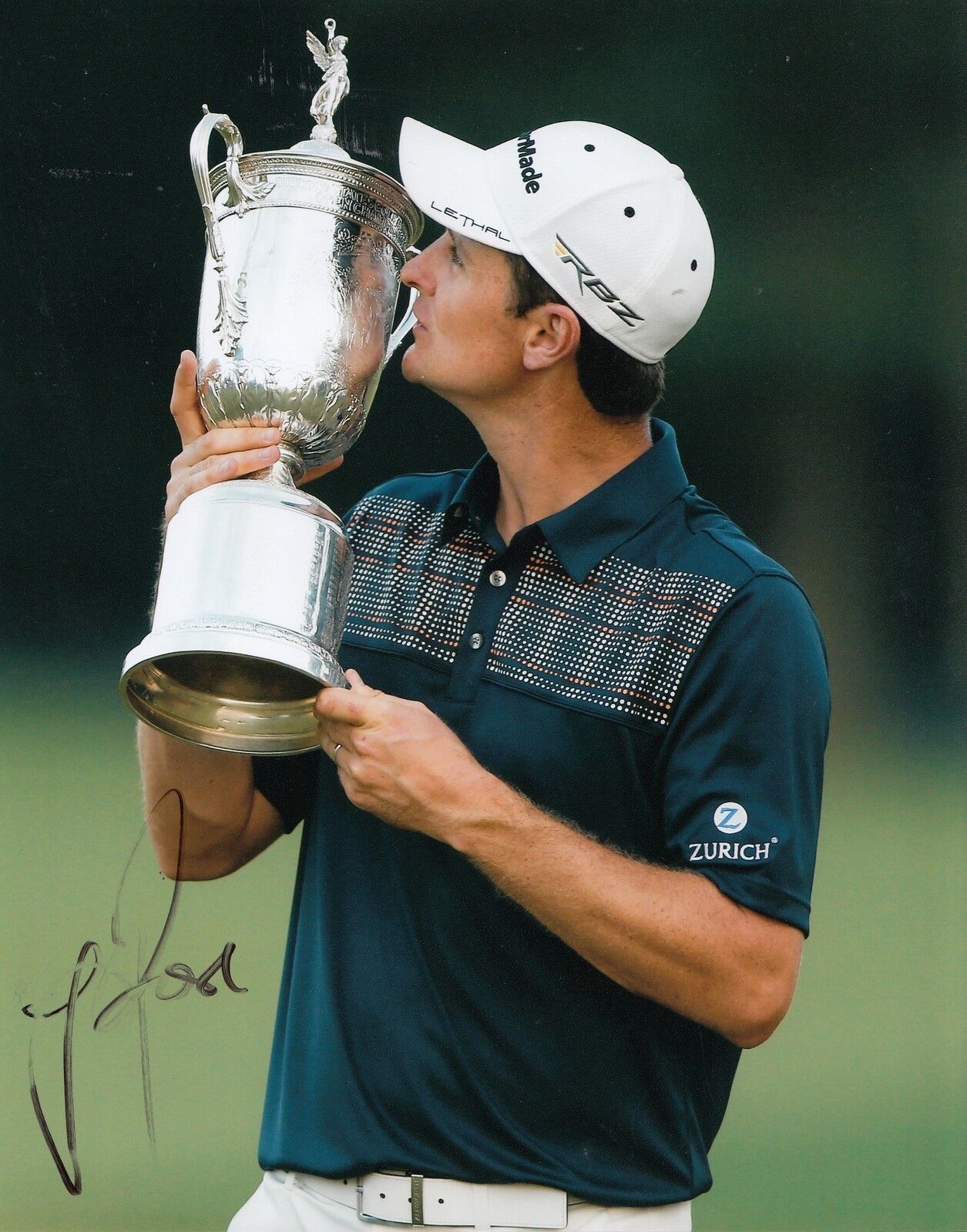 JUSTIN ROSE signed (PGA GOLF) 8X10 Photo Poster painting *2013 U.S OPEN CHAMPION* W/COA #1