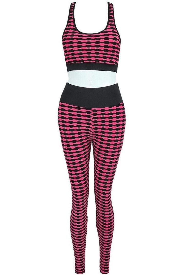 Black Ruched Bum Top \u0026 Leggings Gym Set