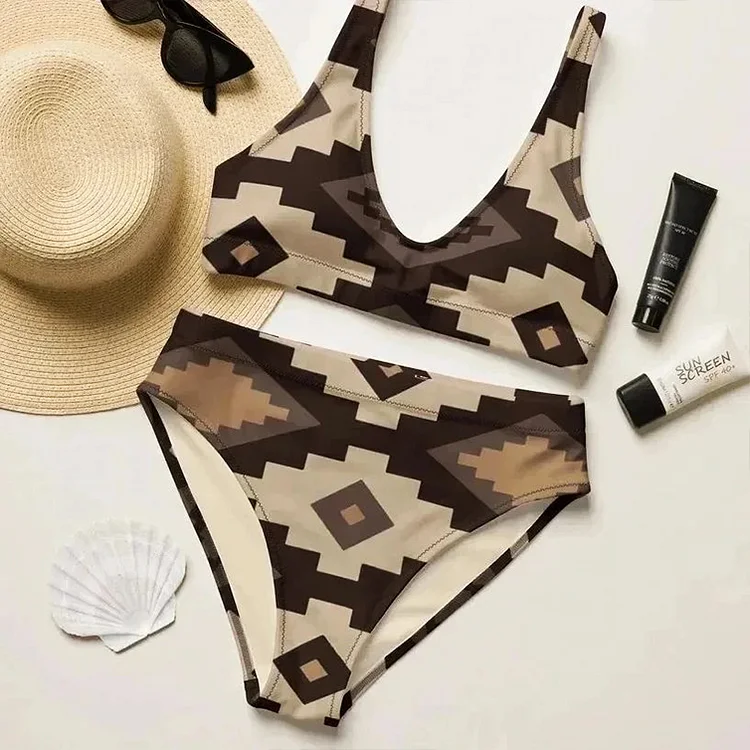 Ethnic Aztec Print Bikini Set