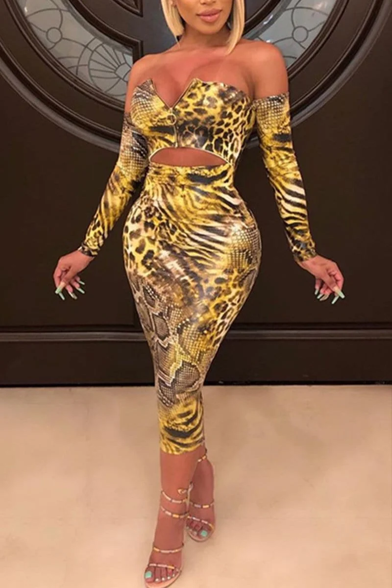 Fashion Sexy Leopard Printing Skirts Set