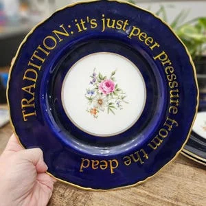 Pornhint Subversive Decorative Plate Funny Wall Art Sarcastic Home Decor NSFW Housewarming Edgy Vintage Modern Grandma Heirloom NSFW
