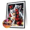 Diamond Painting-DIY Full Round Drill Flower Cat