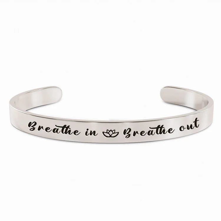 Just Breathe Inhale Exhale cuff Bracelet