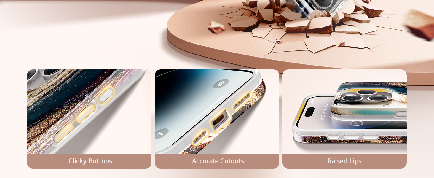 ProCaseMall iPhone 15 Pro Max Case Marble Design Slim Soft TPU(Drift Sand/Brown)