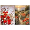 2Pcs Landschaft und Blumen Serie - Rundbohrer Diamantmalerei - 30*40cm