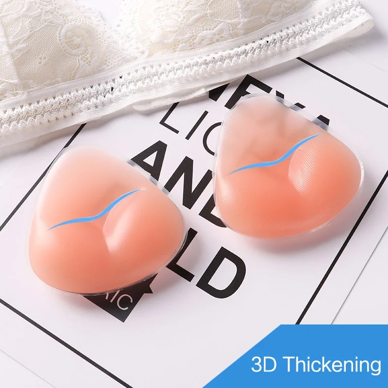 1 Pair Silicone Triangle Bikini Swimsuit Bra Insert Pads Push Up Bra Pads Pasties Invisable Breast Enhancer Lingerie