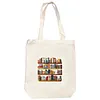 Book Shelf A Cross Stitch Canvas Bag Making Kits with Hoop Frame Printed Embroidered Canvas Bags for Adults Handicraft Sewing Materials DIY Tote Handbag Needlepoint Kits 12.5x14.4in tapestrymarket