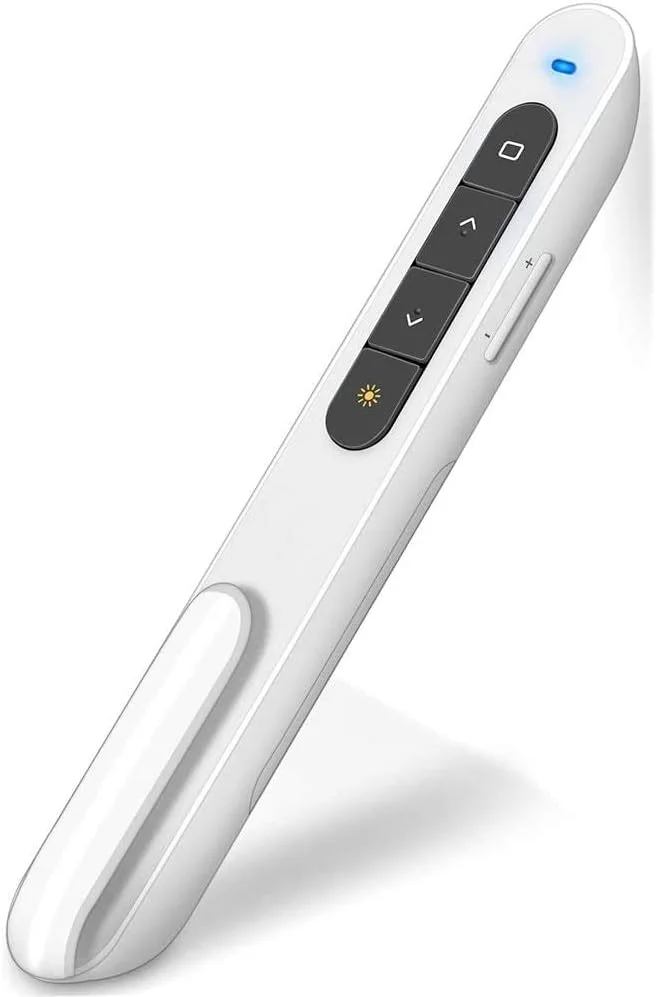 DinoFire Red Light Wireless Presenter, Powered by AAA (Not Included) Hyperlink Volume Control Presentation Clicker, RF 2.4GHz PowerPoint Clicker Presentation Remote Control Slide Clicker Advancer(UPC/EAN:736961025973)