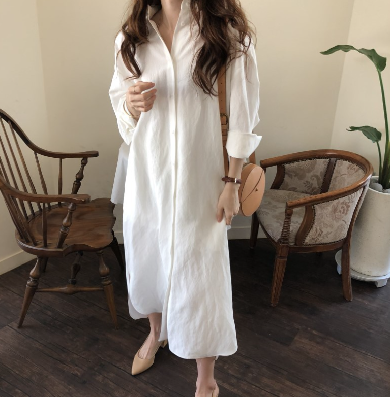 Elegant Solid White V-Neck Fit Maxi Dress White Dresses | EGEMISS