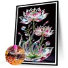 Goutte D’Eau Lotus-Peinture Diamant En Forme Spéciale-30*40CM