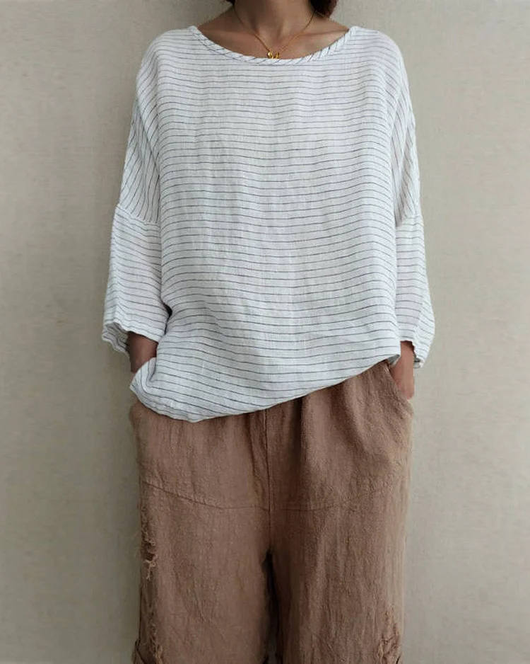 Women Comfortable Linen Blouse Linen Tops