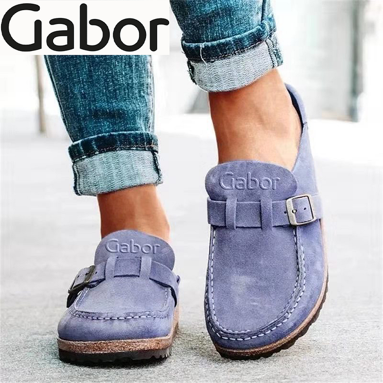 GABOR® NOWE DAMSKIE SANDAŁY OKAZJONALNE PÓŁPOŚLIZGOWE Z OKRĄGŁYM NOSKIEM NA NISKIM OBCASIE