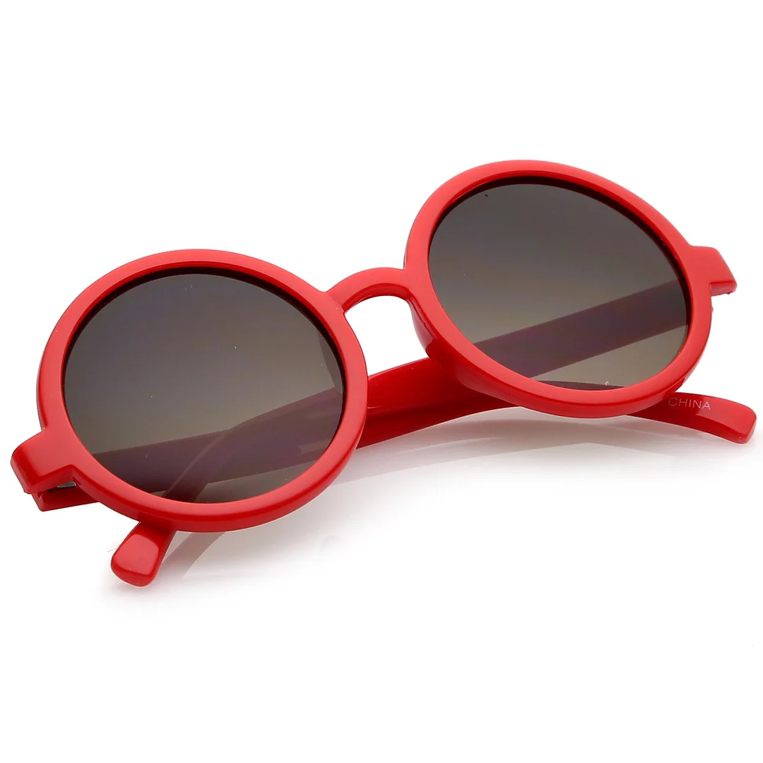 Classic Retro Horn Rimmed Neutral-Colored Lens Round glasses 52mm