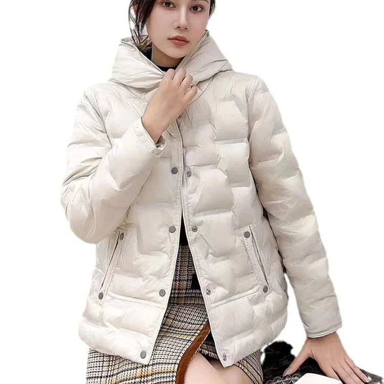 Woherb Autumn And Winter New Fashion Pressure Glue In The Thin Down Jacket Female Hood Short Fashion Warm Winter Dress Coat Tide-Outfit Ideas