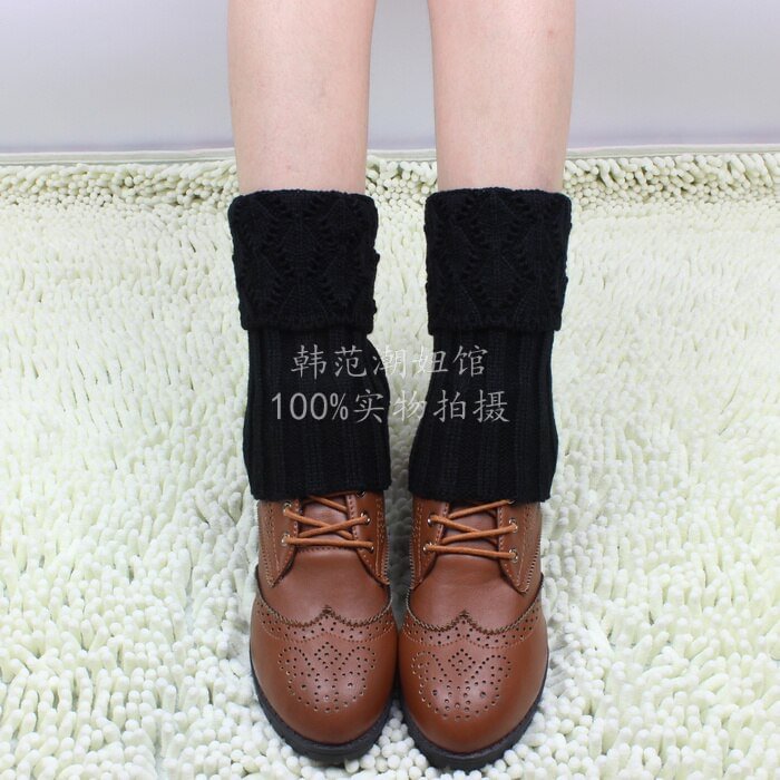 Leg Warmers Women Hollow Crochet Knitting Thicker Ladies Elegant Womens Solid Simple All-match Soft Cotton High Quality Trendy
