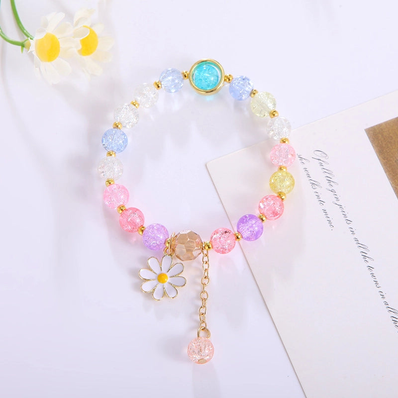 Flower Bracelet Handmade Design Popcorn Crystal Bracelet Korean Girl’s Personality Best Friend Couple’s Bracelet Daisy