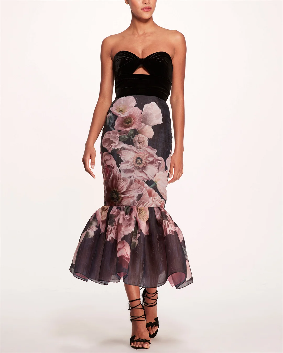 Women's Tube Top Flower Print Dress