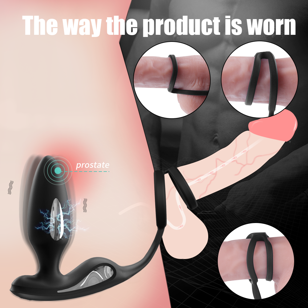 Wireless Lava Remote Control Vibrator with Dual Penis Ring