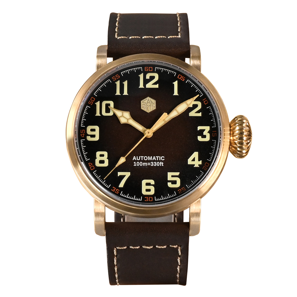 San Martin 45Mm CuSn8 Bronze Pilot Men Watch SN095 San Martin Watch san martin watchSan Martin Watch
