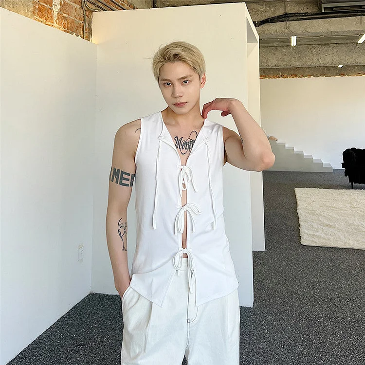 Niche Design Abstinence Style Slim  Sleeveless Vest-dark style-men's clothing-halloween